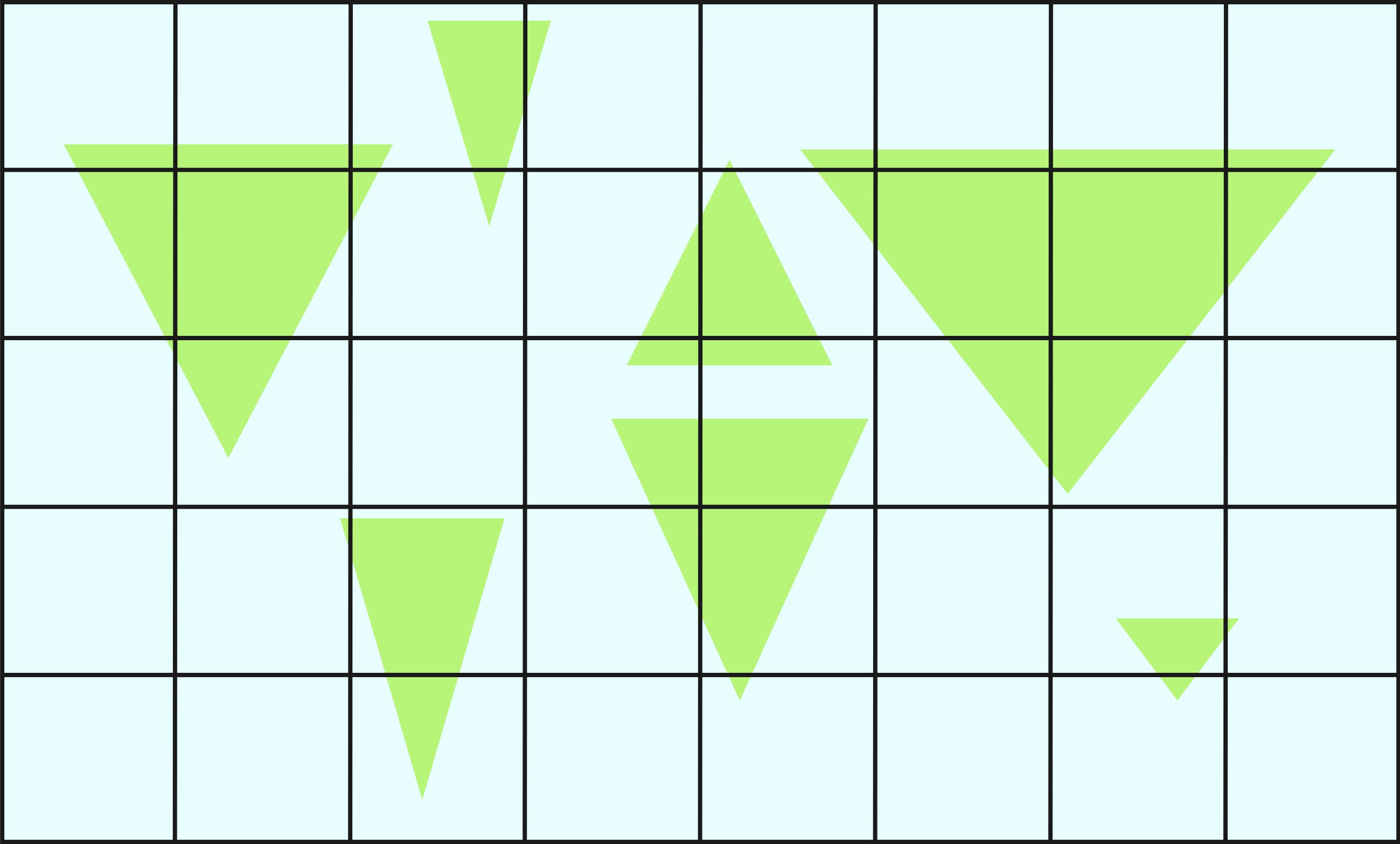 Skizzierung der Web Mercator Projection mit einem darübergelegten Raster.